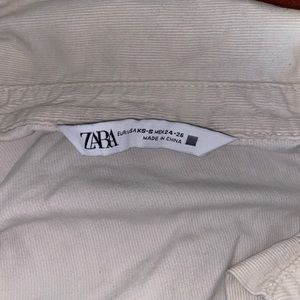Zara Long Sleeve Corduroy White Button Up. Unisex. Painter Button Up.